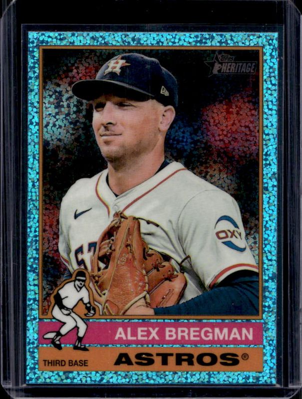 Alex Bregman 2025 Topps Heritage #391 Chrome - Light Blue Sparkle Refractor RAW