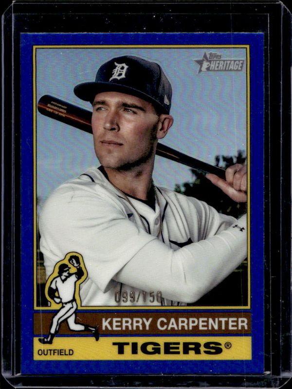 Kerry Carpenter 2025 Topps Heritage #226 Chrome - Blue Refractor /150 RAW