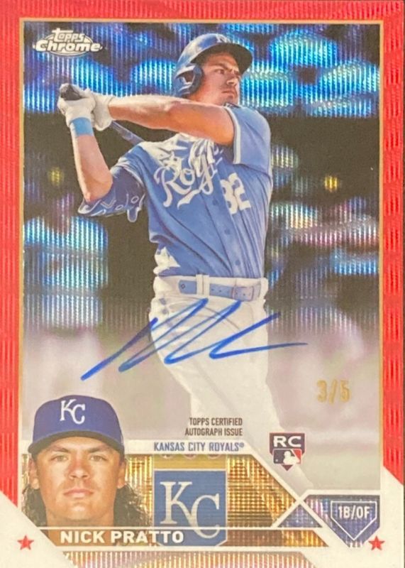 2023 Topps Chrome #RA-NPR Rookie Autographs - Red Wave Refractor /5