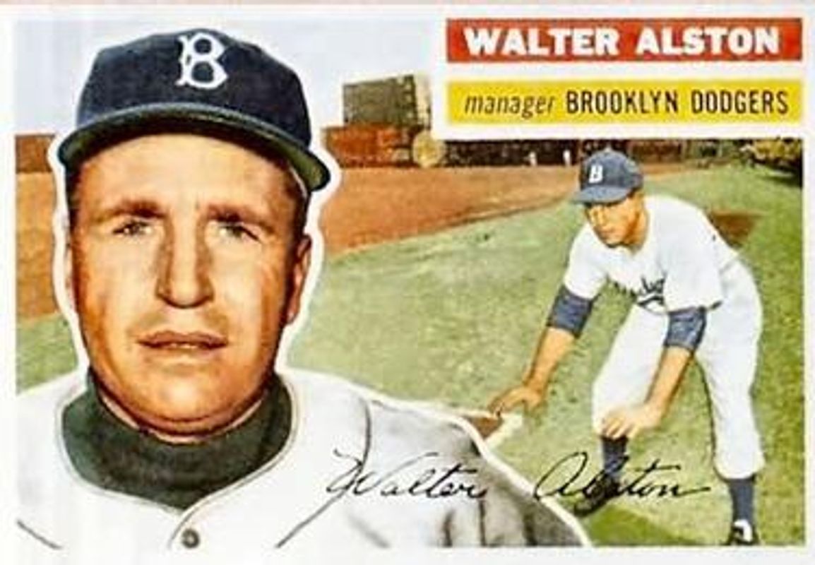 Walter Alston 1956 Topps #8b Base Rookie RAW