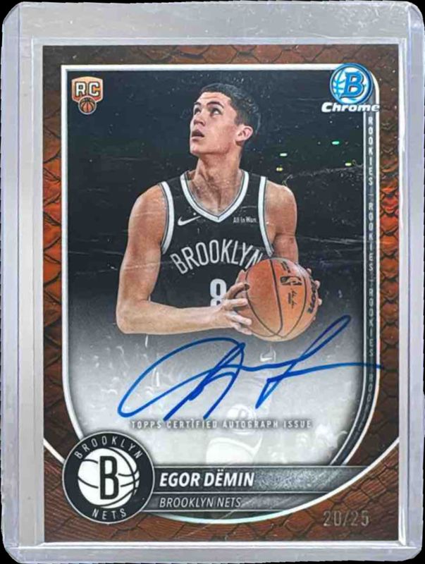 2025 Bowman #BCA-ED Chrome Autographs - Reptilian Orange Refractor /25