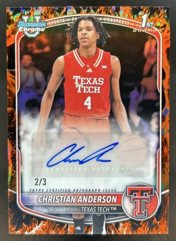 2025 Bowman #CPA-CA Chrome Prospect Autographs - FireFractor /3 (1st)
