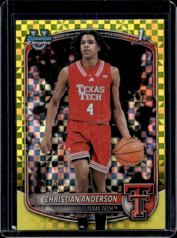 2025 Bowman #BCP-45 Chrome Prospects - Yellow X-Fractor /75