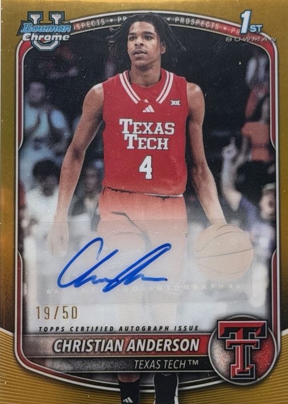2025 Bowman #CPA-CA Chrome Prospect Autographs - Gold Refractor /50 (1st)