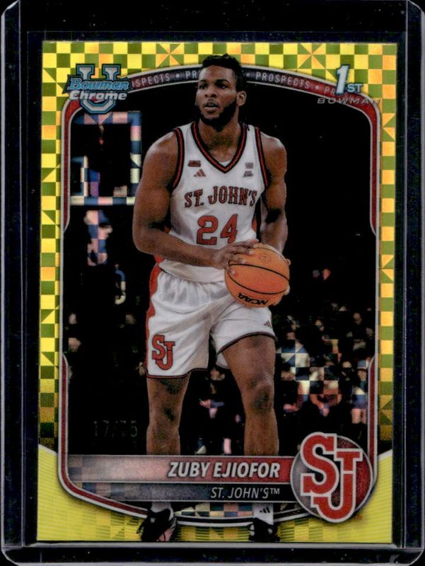 2025 Bowman #BCP-22 Chrome Prospects - Yellow X-Fractor /75