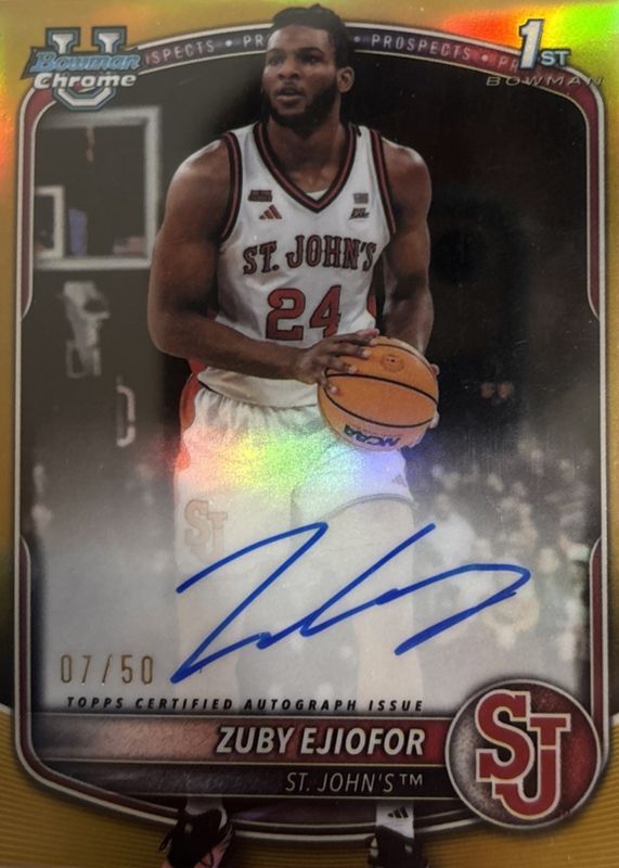 2025 Bowman #CPA-ZE Chrome Prospect Autographs - Gold Refractor /50 (1st)