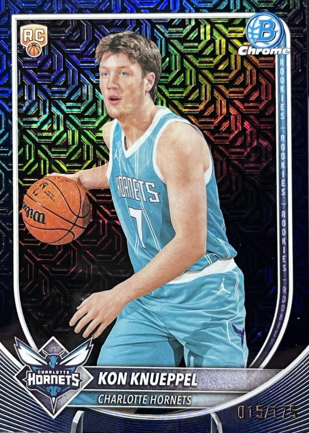 Kon Knueppel 2025 Bowman #BCV-4 Chrome - Navy Mojo Refractor /175 