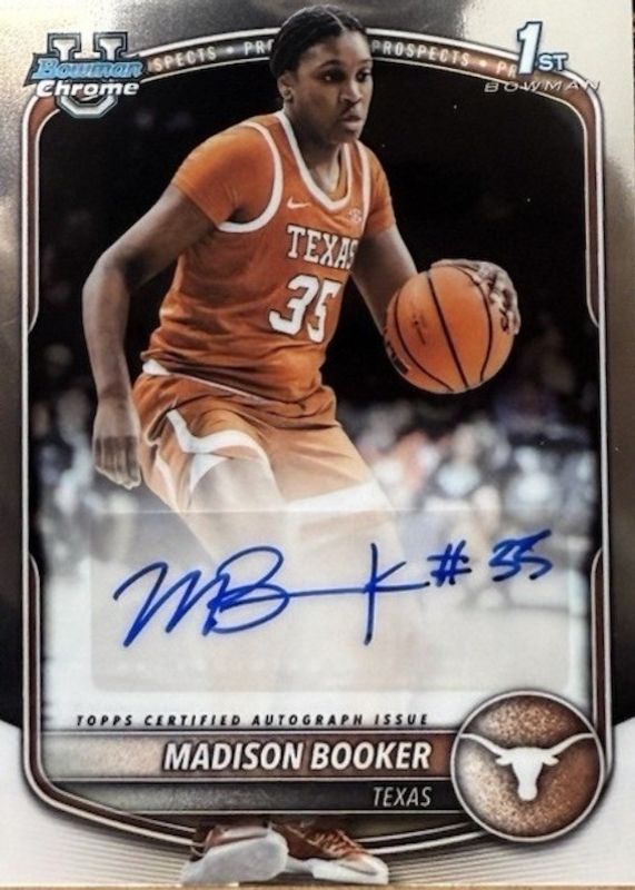 Madison Booker 2025 Bowman #CPA-MB Chrome Prospect Autographs (1st 