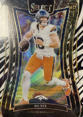 Bo Nix 2024 Select #382 Suite Level Zebra /(SSP) Price Guide