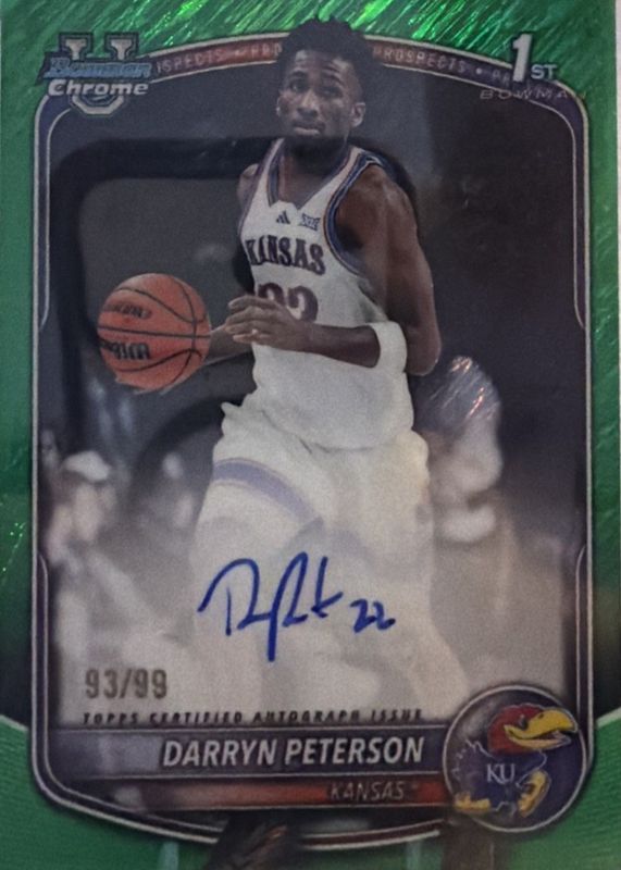 2025 Bowman #CPA-DP Chrome Prospect Autographs - Green Shimmer Refractor /99 (1st)