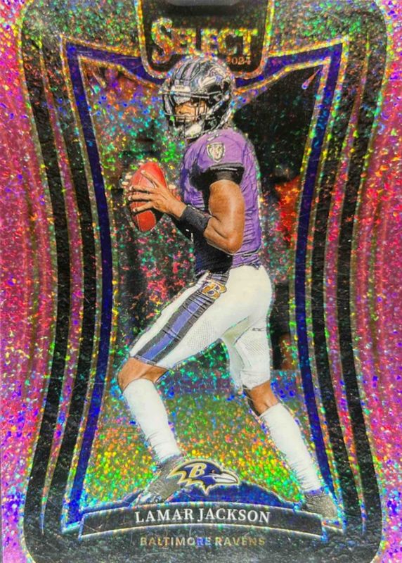 Lamar Jackson 2024 Select #386 Suite Level Pink Glitter /15 RAW