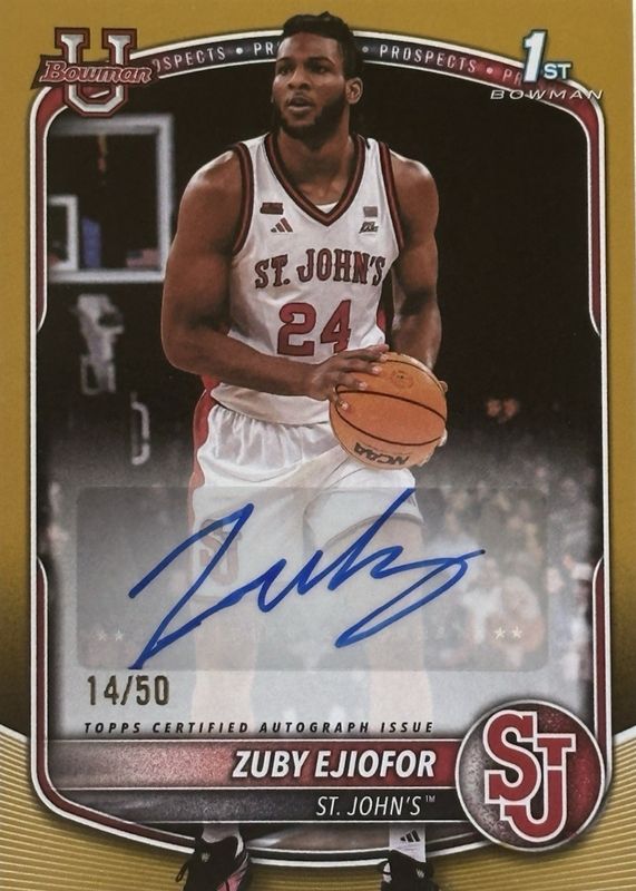2025 Bowman #PA-ZE Paper Prospect Retail Autographs - Gold Border /50 (1st)
