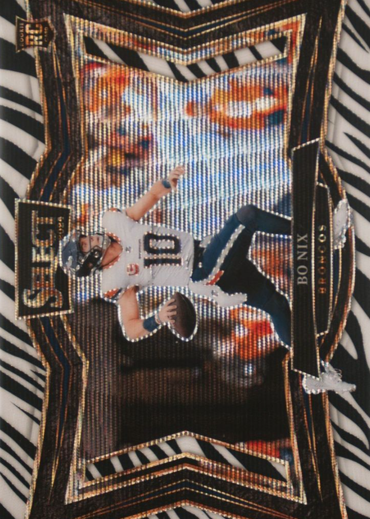 Bo Nix 2024 Select #472 Field Level Zebra /(SSP) Price Guide