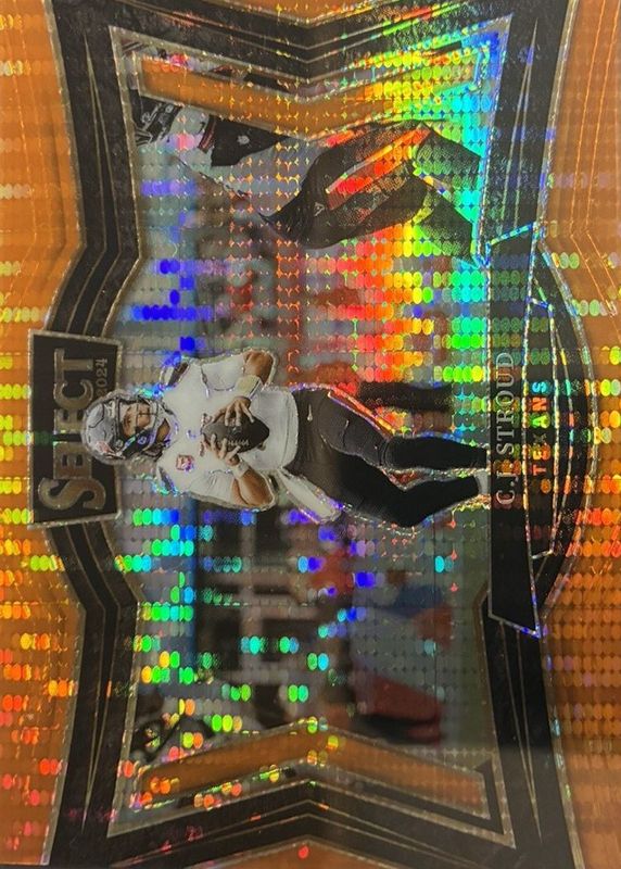 CJ Stroud 2024 Select #460 Field Level Neon Orange Pulsar /7 RAW