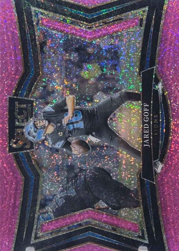 Jared Goff 2024 Select #466 Field Level Pink Glitter /15 RAW
