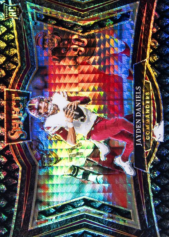 Jayden Daniels 2024 Select #476 Field Level Black Dragon Scale /1 Rookie RAW
