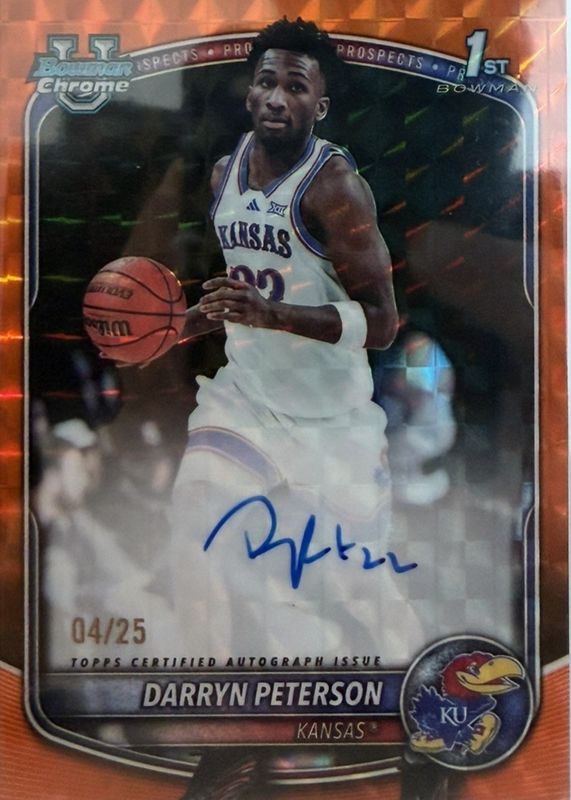 2025 Bowman #CPA-DP Chrome Prospect Autographs - Orange Geometric Refractor /25 (1st)