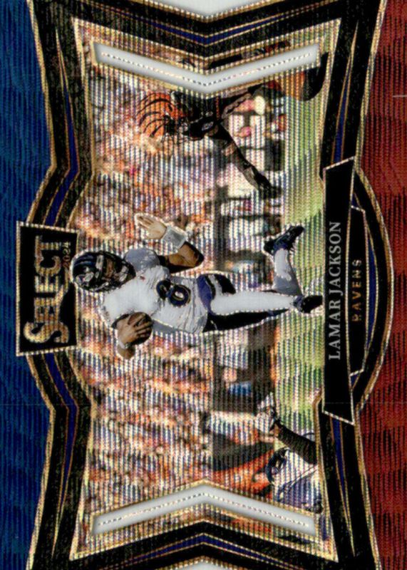 Lamar Jackson 2024 Select #467 Field Level Tri-Color /99 PSA 8