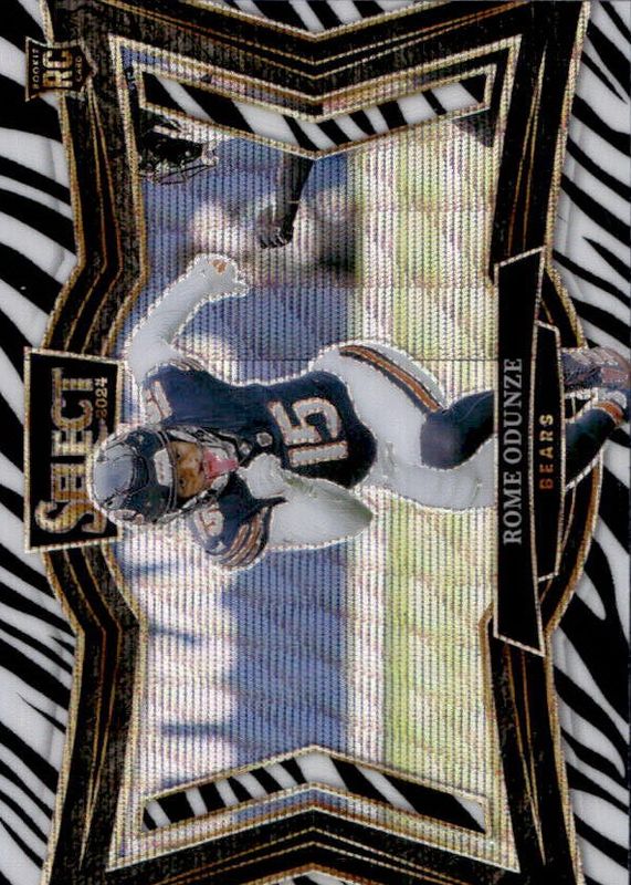 Rome Odunze 2024 Select #405 Field Level Zebra /(SSP) Rookie RAW