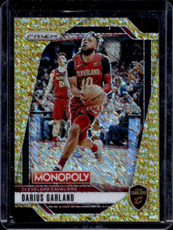 Darius Garland 2024 Prizm Monopoly #14 Gold Millionaire Shimmer /500 RAW