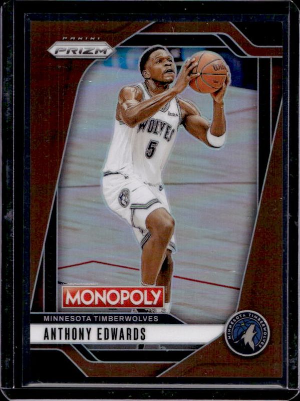 Anthony Edwards 2024 Prizm Monopoly #88 Prizm - Brown /299 RAW