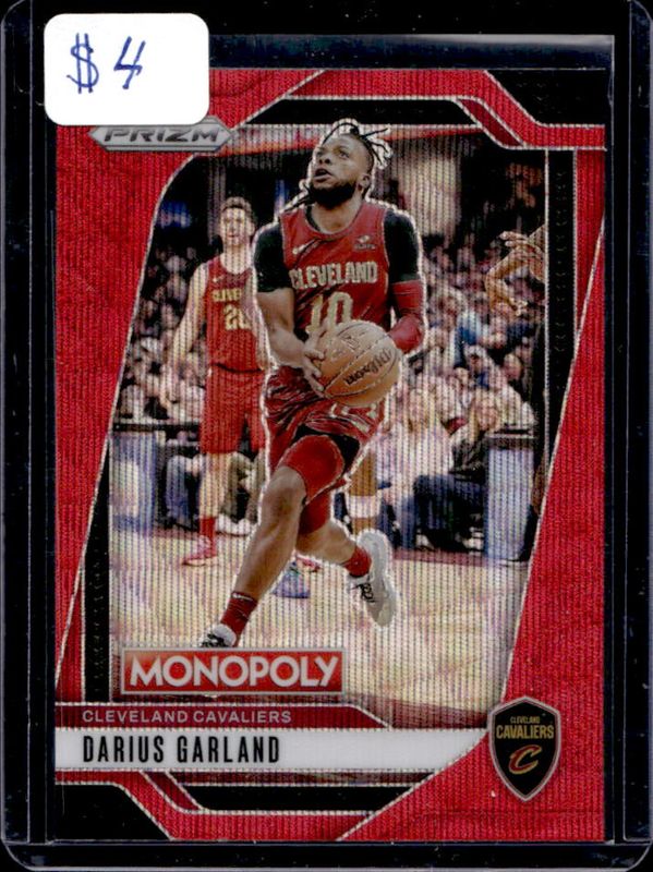 Darius Garland 2024 Prizm Monopoly #14 Prizm - Red Wave RAW