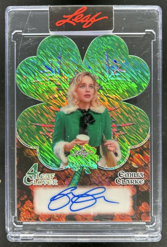 2026 Leaf St. Patrick's Day #4L-EC1 4 Leaf Clover Autographs - Shimmer Green /1