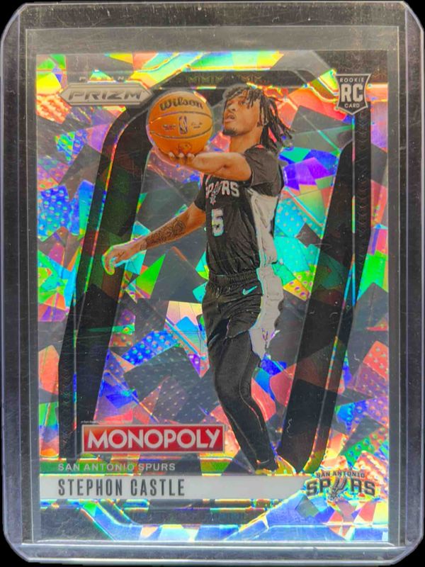 Stephon Castle 2024 Prizm Monopoly #75 Prizm - White Cracked Ice Rookie RAW