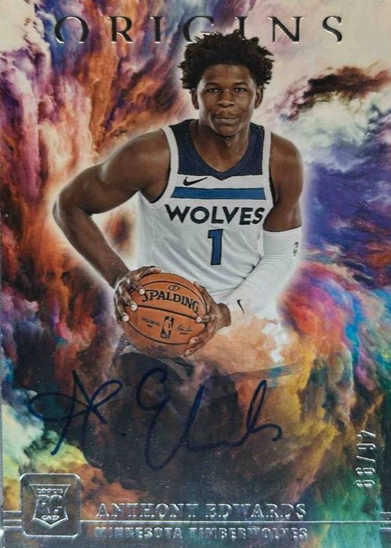 Anthony Edwards 2020 Origins #OA-EDW Origins Autographs - Silver Ink /99 Rookie RAW