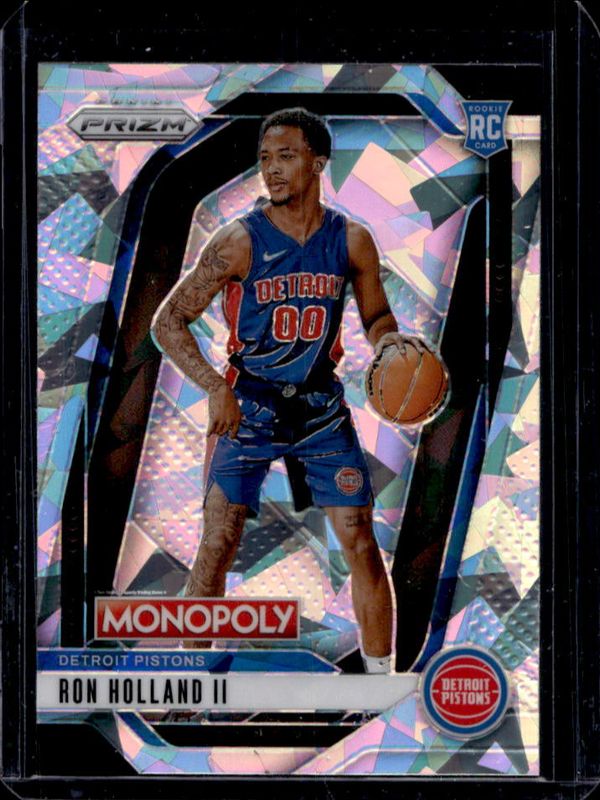 Ron Holland II 2024 Prizm Monopoly #66 Prizm - White Cracked Ice Rookie RAW