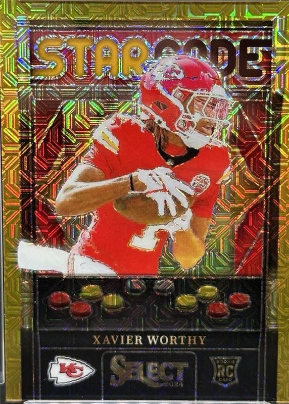 Xavier Worthy 2024 Select #17 Starcade - Gold /10 Rookie RAW