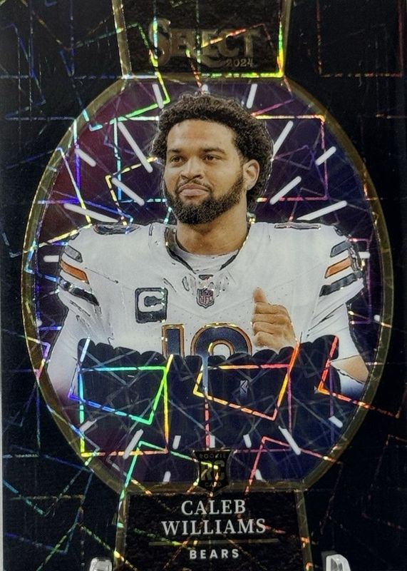 Caleb Williams 2024 Select #4 Neon Icons - Black /1 Rookie RAW
