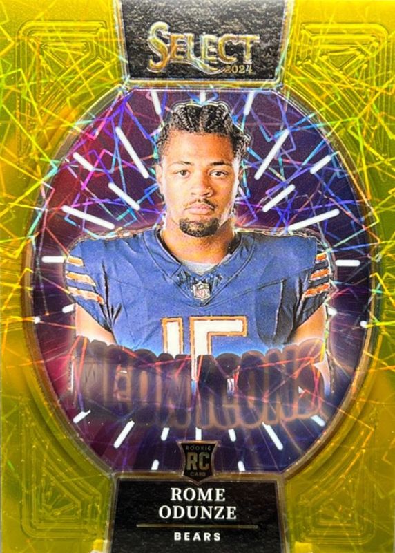 Rome Odunze 2024 Select #5 Neon Icons - Gold /10 Rookie RAW