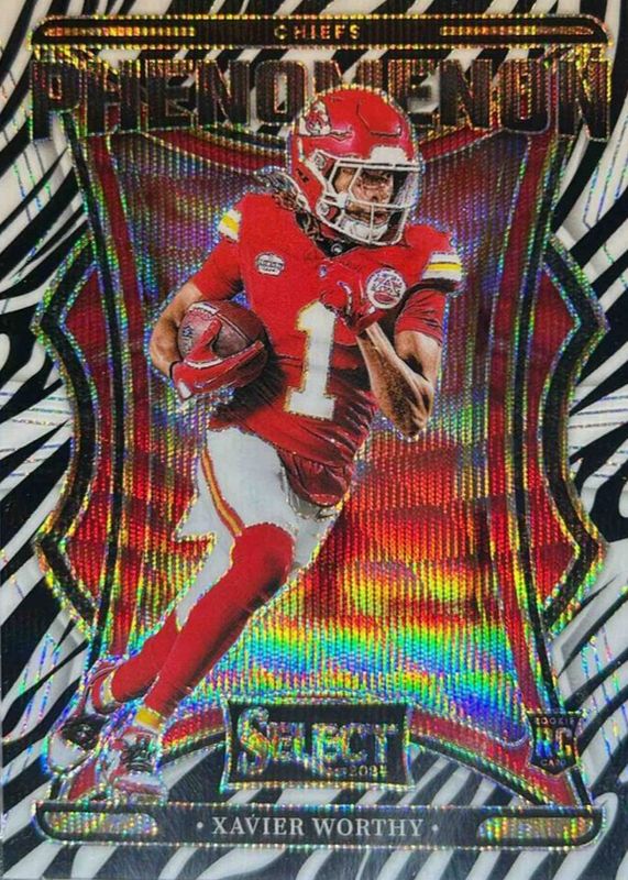 Xavier Worthy 2024 Select #9 Phenomenon - Zebra /(SSP) Rookie RAW