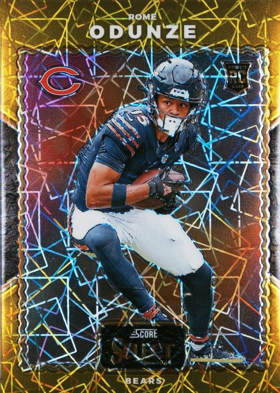 Rome Odunze 2024 Select #18 Score Select Throwback - Gold /10 Rookie RAW