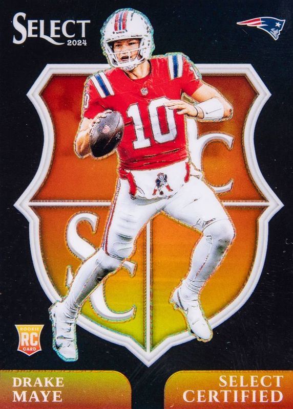 Drake Maye 2024 Select #3 Select Certified Rookies - Black /1 RAW