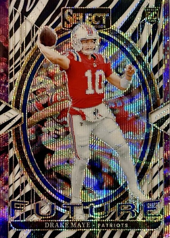 Drake Maye 2024 Select #5 Select Future - Zebra /(SSP) Rookie RAW