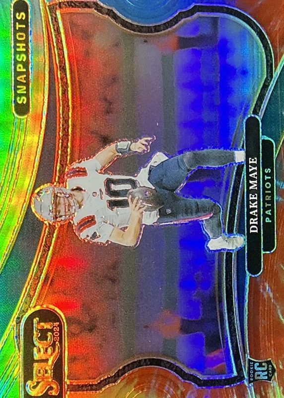 Drake Maye 2024 Select #16 Snapshots - Tie-Dye /25 Rookie RAW