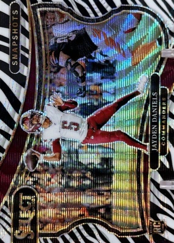 Jayden Daniels 2024 Select #15 Snapshots - Zebra /(SSP) Rookie RAW