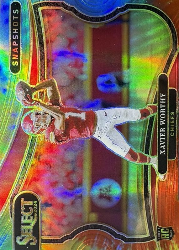 Xavier Worthy 2024 Select #19 Snapshots - Tie-Dye /25 Rookie RAW