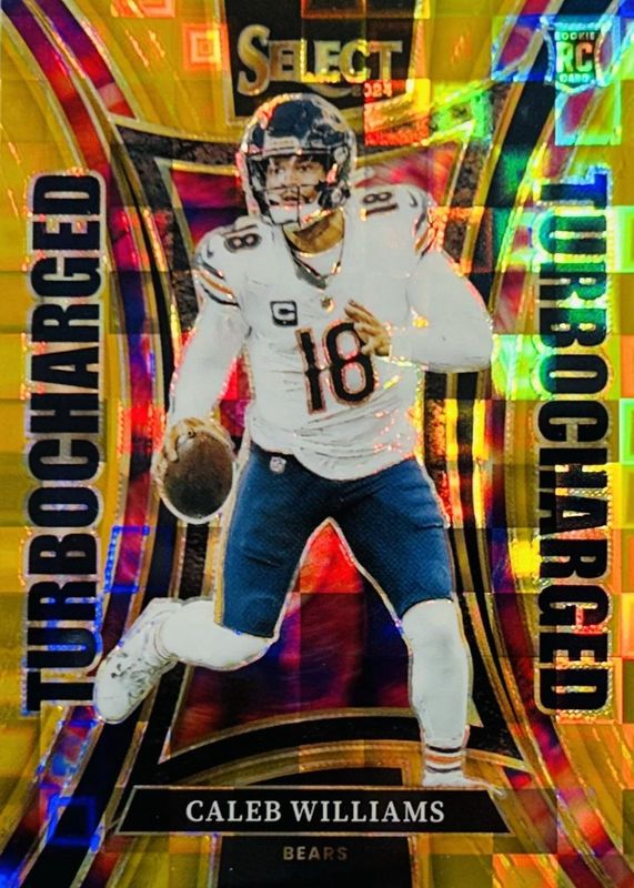 Caleb Williams 2024 Select #11 Turbocharged - Gold /10 Rookie RAW