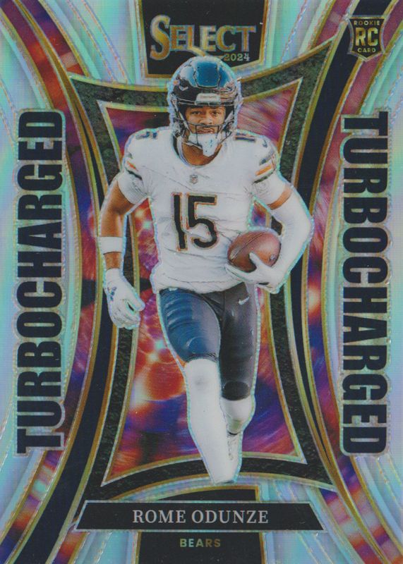 Rome Odunze 2024 Select #22 Turbocharged - Silver Rookie RAW