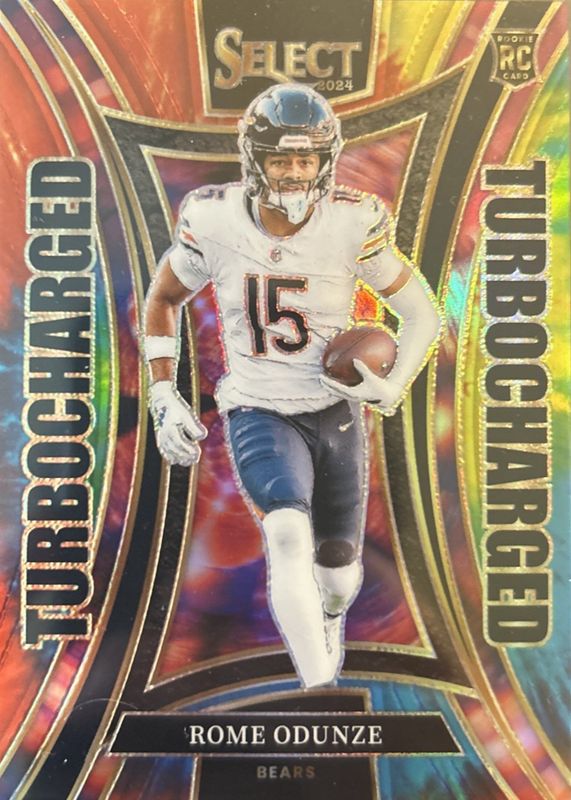 Rome Odunze 2024 Select #22 Turbocharged - Tie-Dye /25 Rookie RAW