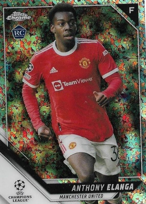 Anthony Elanga 2021 Topps Chrome UEFA Champions League #140 Silver Mini-Diamond Refractor /275 Rookie RAW