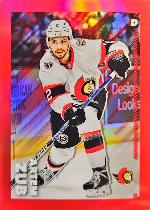 2022 Topps Chrome NHL Sticker Collection #356 Red Refractor /5