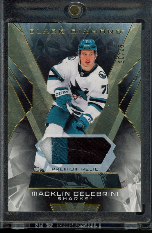 Macklin Celebrini 2025 Upper Deck Black Diamond #BDB-CE Premium Relics ...