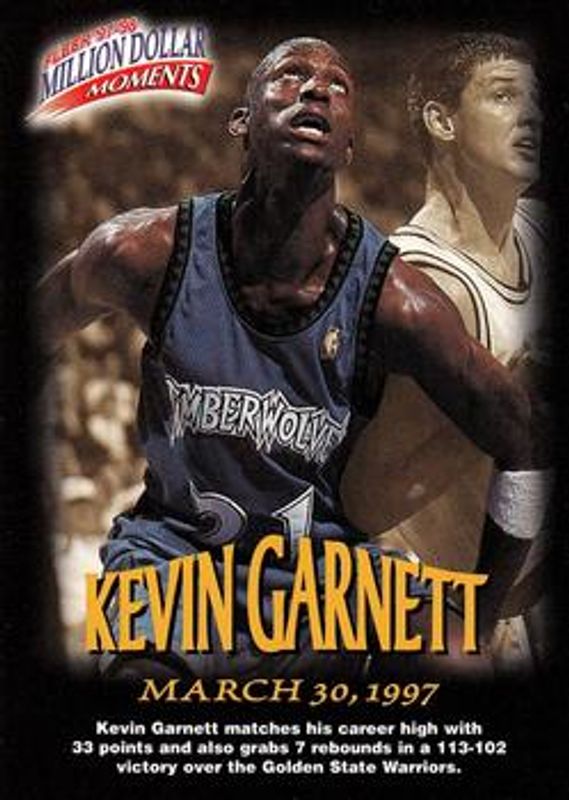 Kevin Garnett 1997 Fleer #8 Million Dollar Moments RAW