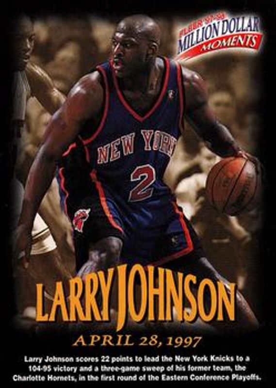 Larry Johnson 1997 Fleer #39 Million Dollar Moments RAW
