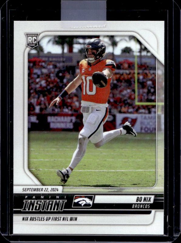 Bo Nix 2024 Panini Instant #44 Base Rookie RAW