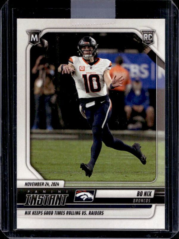 Bo Nix 2024 Panini Instant #173 Base Rookie RAW